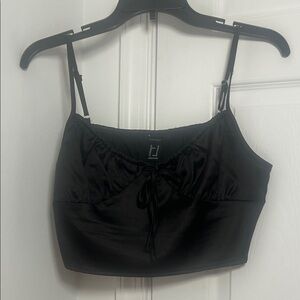 Forever 21 Satin Black crop top